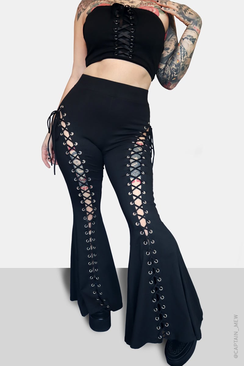 aakip™-Lace Up Flare Pants