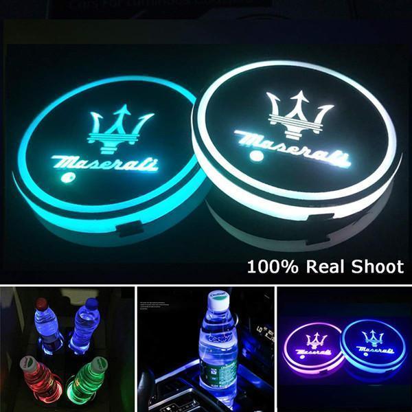 aakip™-Led Car Logo Cup Lights up Holder USB Charging 7 Colors Changing