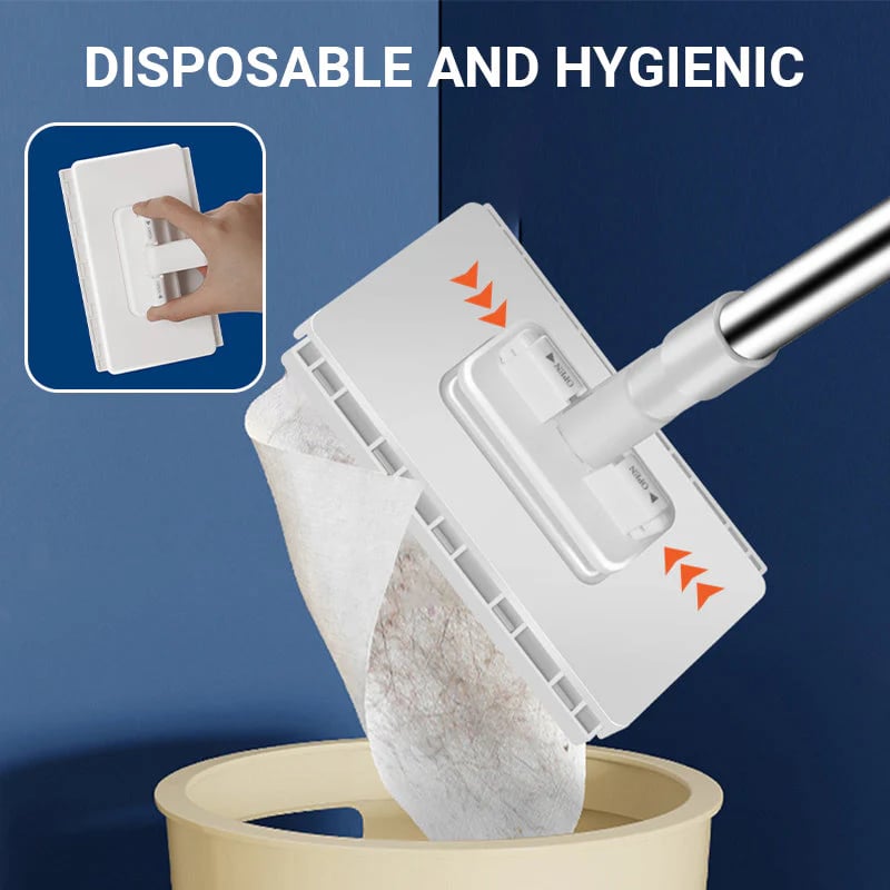 💦Disposable dust mop with 4 reusable cloths