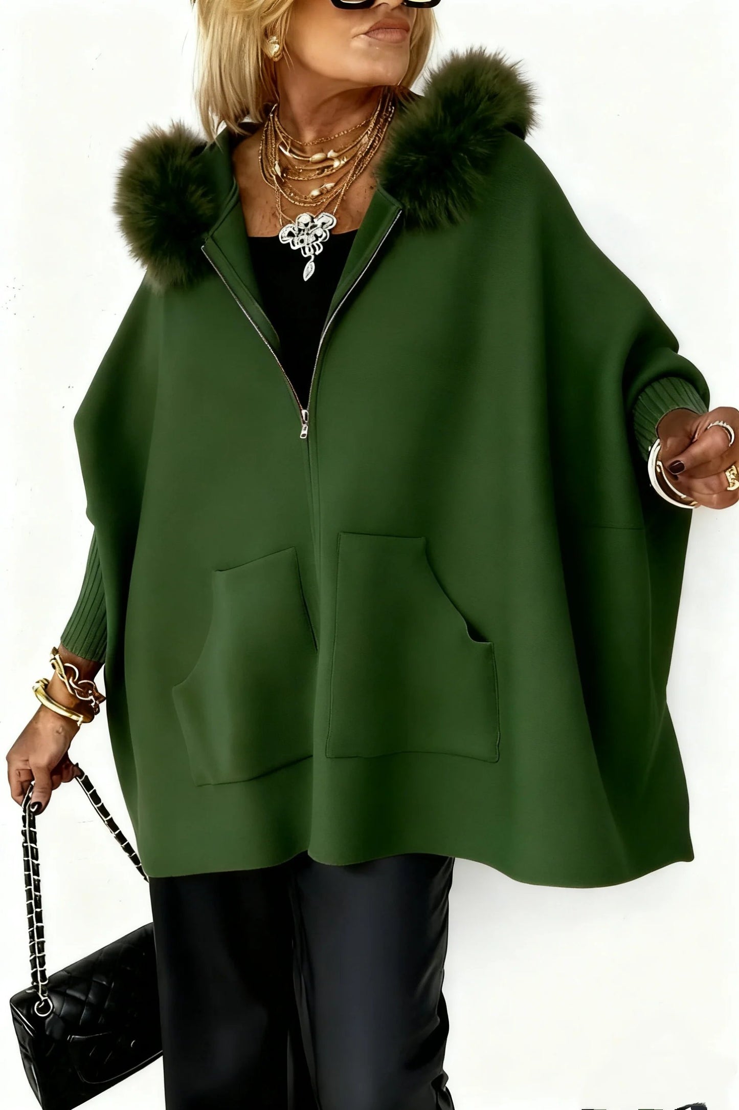 🧥Women Fur Collar Solid Color Casual Jacket