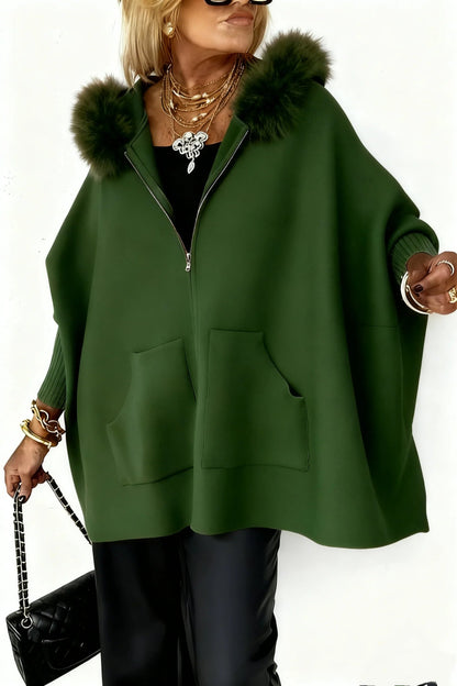 🧥Women Fur Collar Solid Color Casual Jacket