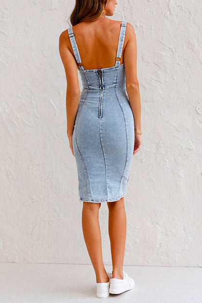 aakip™-🛍️ Limited Time Offer: 50% Off on our U-Neck Slit Denim Skirt! 🛍️