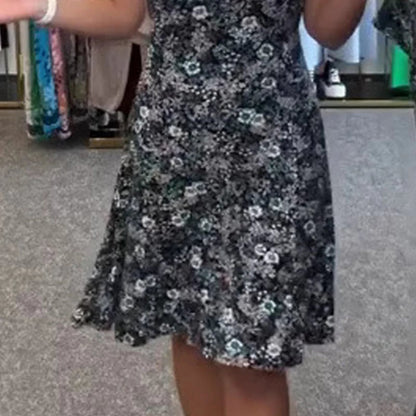 💖Women's Casual Scoop Neck Floral-Print Dress