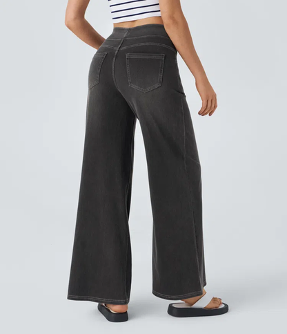 aakip™-Quinn Super Stretch High-Waisted Wide Leg Jeans