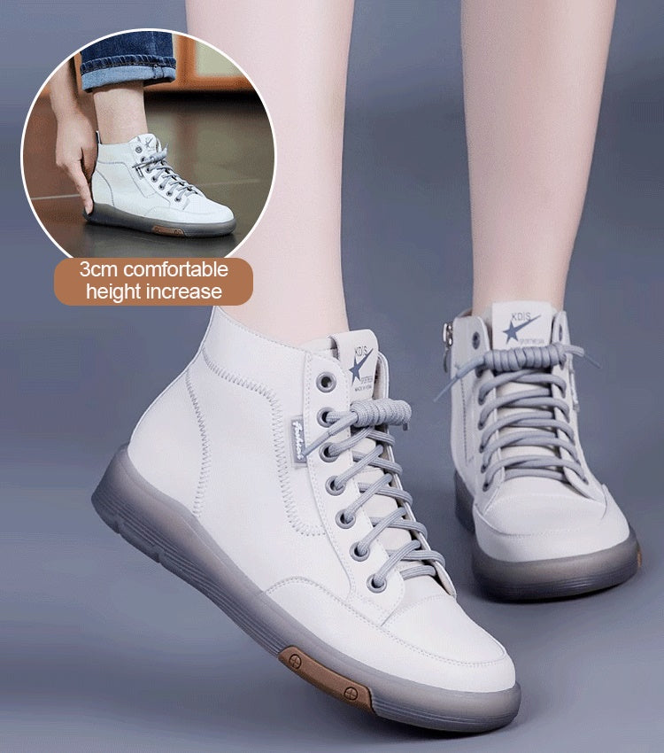 Trendy Leather Soft Sole High Top Shoes for Women