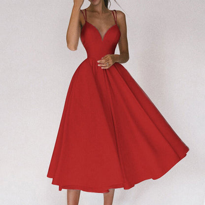 aakip™-Elegant Strappy V-neck Dress