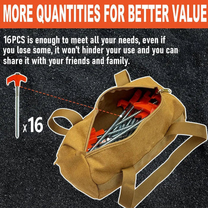 aakip™-8" Screw in Tent Stakes - Ground Anchors Screw in