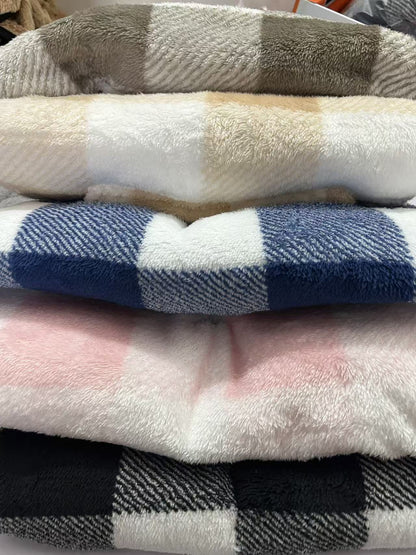 Women's Plaid Print Half Zip Drop Shoulder Fleece Sweatshirt
