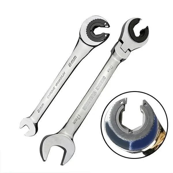 aakip™-🔥Limted-Time Offer🔥Open Tubing Ratchet Wrench (Fixed Head-Flexible Head 2 IN 1)