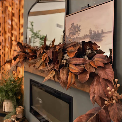 🔥Hot Sale🔥Brown Magnolia Leaf Garland--Buy 2 Free Shipping
