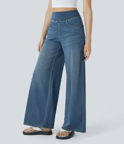 aakip™-Quinn Super Stretch High-Waisted Wide Leg Jeans