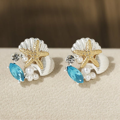 aakip™-Beach Shell Starfish Coral Necklace & Bracelet & Earrings