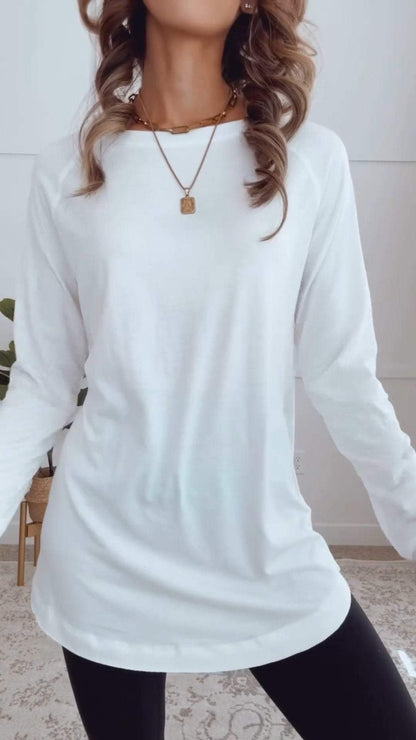 49% OFF  🔥Round Neck Casual Solid Color Top