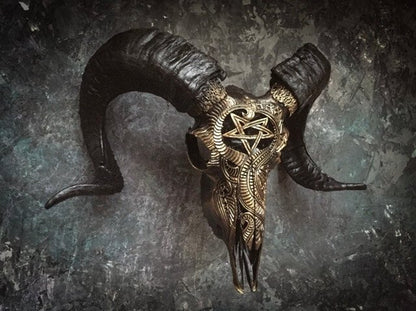 aakip™-Carved Ram Skull