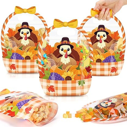 🔥Last Day 50% OFF - Halloween Favor Bags Transparent Pumpkin Sealed Pouches🍬