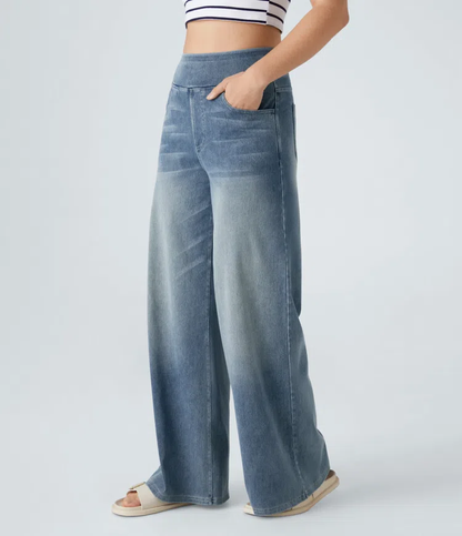 aakip™-Quinn Super Stretch High-Waisted Wide Leg Jeans