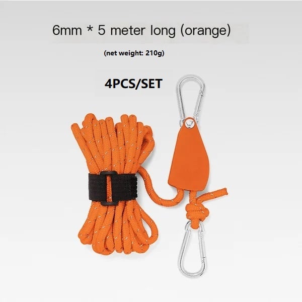 aakip™-Portable Adjustable Fix Tent High Strength Fast Release Pulley Camping Rope(4 Pcs/Set)