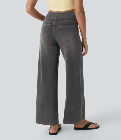 aakip™-Quinn Super Stretch High-Waisted Wide Leg Jeans