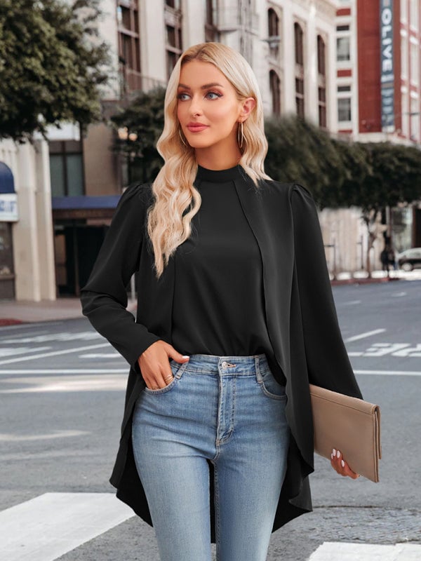 aakip™-Women's Casual Turtleneck Fake Two Piece Shirt (BUY 2 FREE SHIPPING)