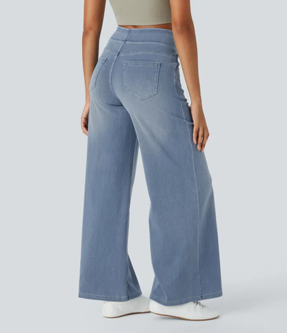 aakip™-Quinn Super Stretch High-Waisted Wide Leg Jeans