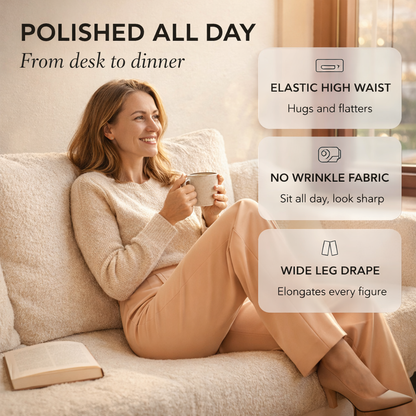 High-Waisted Wide Leg Dress Pants for Women + 50% OFF