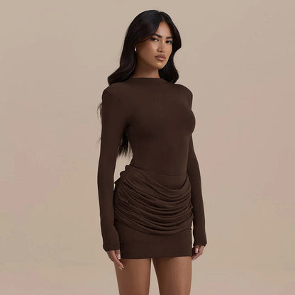 💃Last Day Sales -50% OFF🎉Women's Sexy Ruched Long Sleeve Bodycon Dress