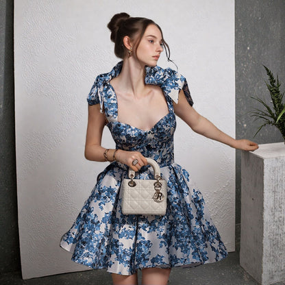 🎉🔥LAST DAY 55% OFF🔥eden floral print bow shoulder dresses