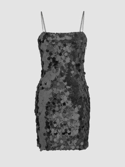aakip™-Chain Sequined Irregular Dress