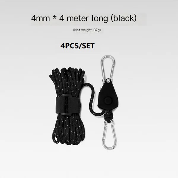 aakip™-Portable Adjustable Fix Tent High Strength Fast Release Pulley Camping Rope(4 Pcs/Set)