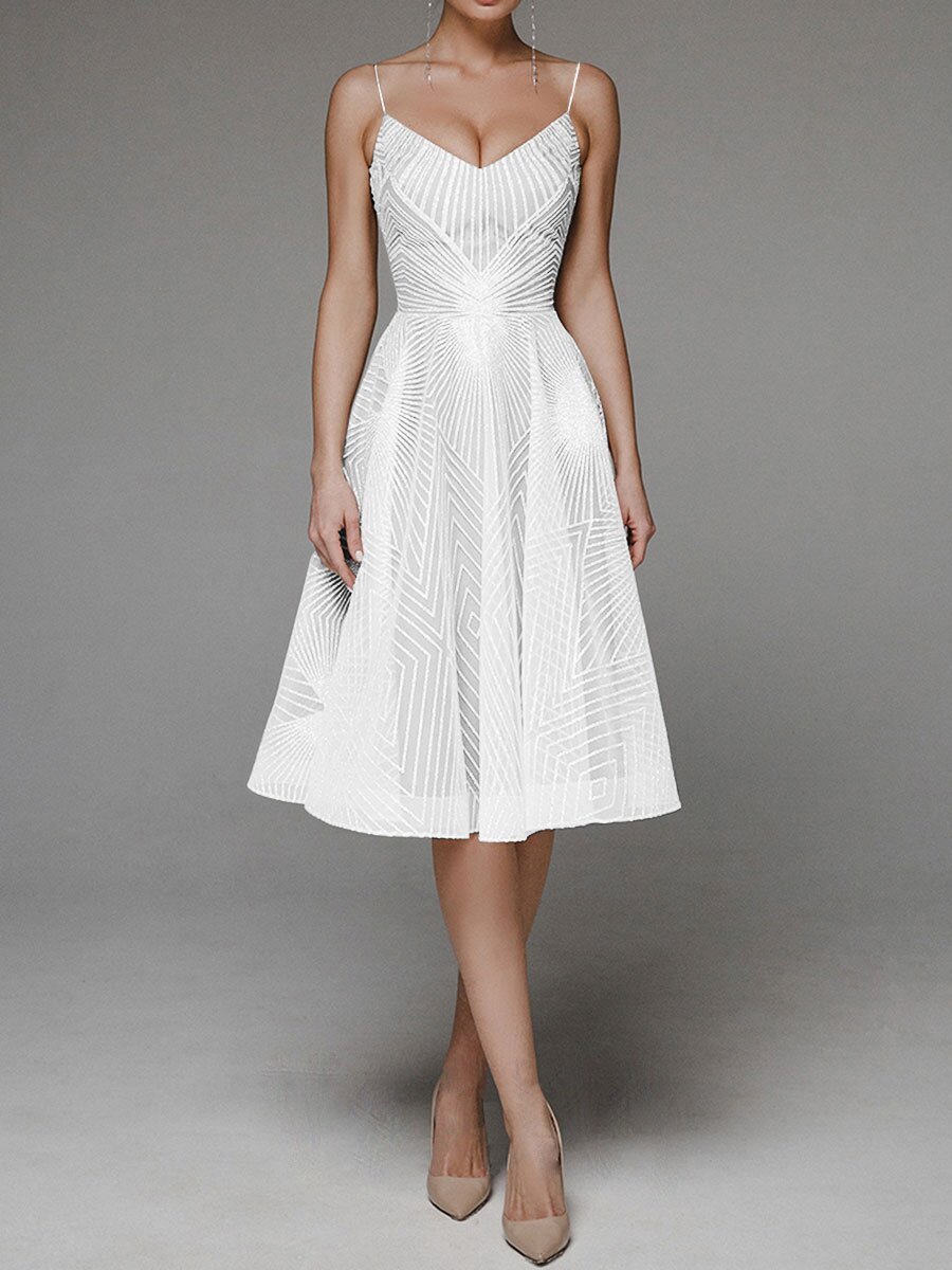 Black Friday Sale: 55% off for a limited time- Fashion V Neck Sling A-Line Dress