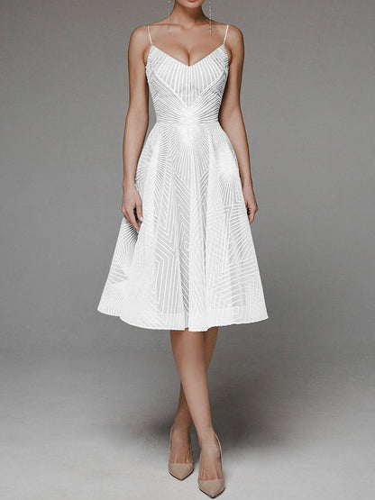 Black Friday Sale: 55% off for a limited time- Fashion V Neck Sling A-Line Dress