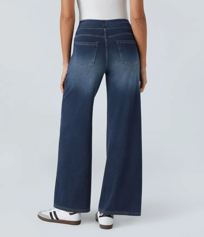 aakip™-Quinn Super Stretch High-Waisted Wide Leg Jeans