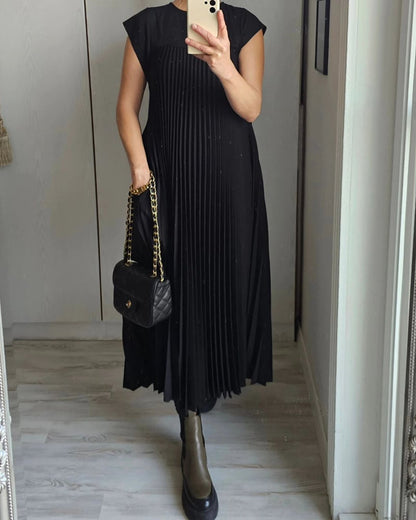 aakip™-🔥Hot sale 49% OFF🔥Women Pleated Simple Solid Colour Dress