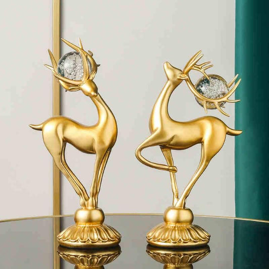 aakip™-Handmade Golden Deer Animal Figurine