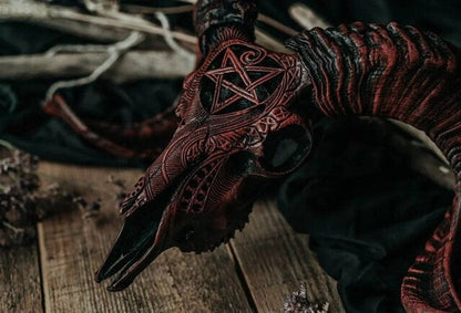 aakip™-Carved Ram Skull