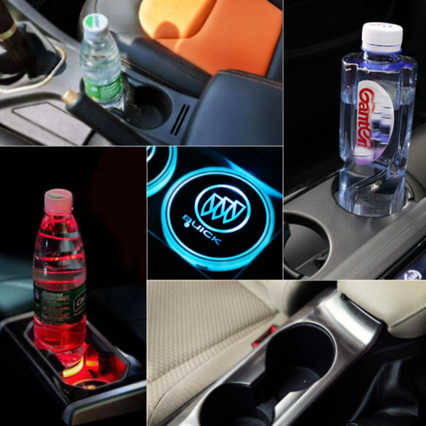 aakip™-Led Car Logo Cup Lights up Holder USB Charging 7 Colors Changing