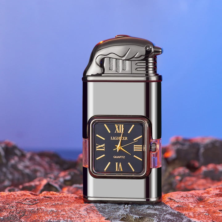 aakip™-Windproof Lighter Vintage Watch Bezel Jet flame Torch