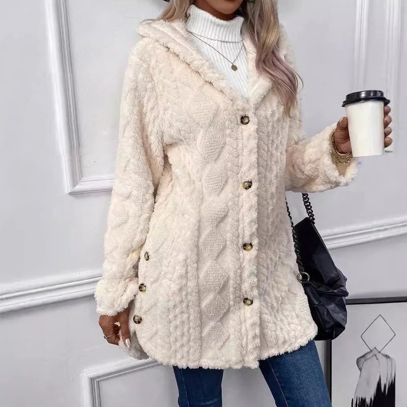 Women's Warm Diamond Pattern Hooded Jacket🧥
