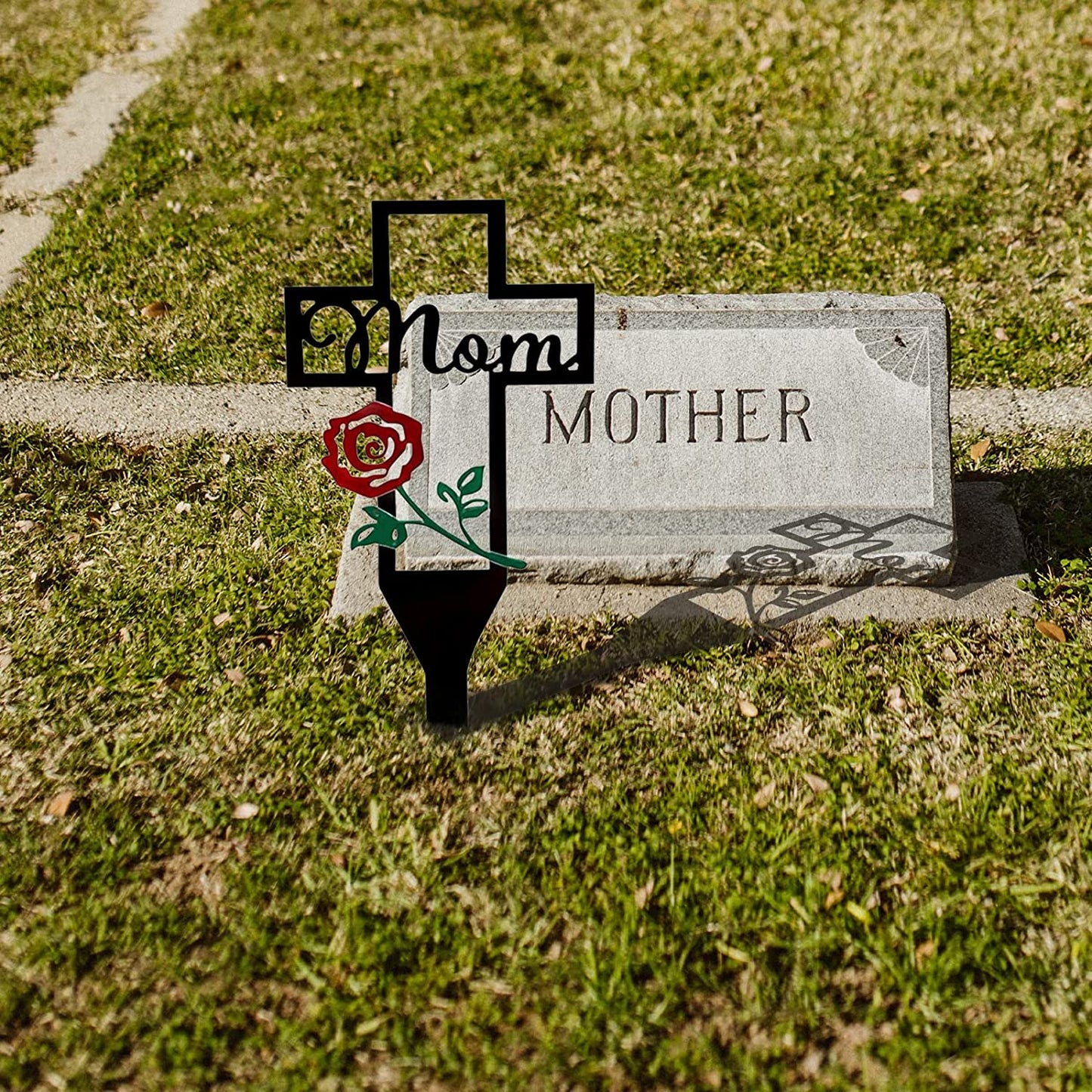 💖Cemetery Memorial Cross Stake for family member