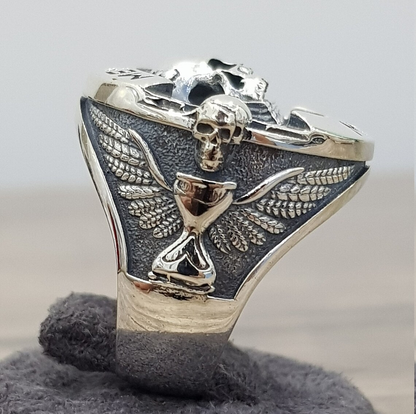 aakip™-Memorial Mori Skull Sterling Silver Ring