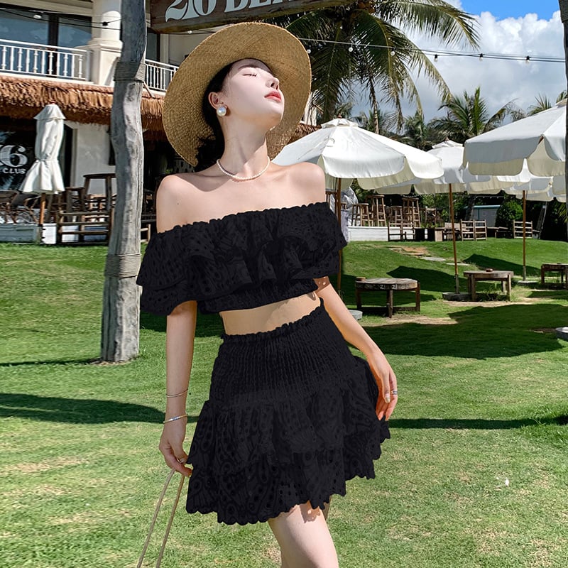 aakip™-(🔥HOT SALE NOW 47% OFF)One-shoulder short seaside holiday two-piece suit