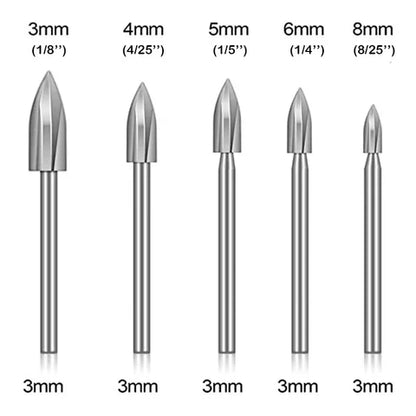 5-piece woodcarving drill bit sets