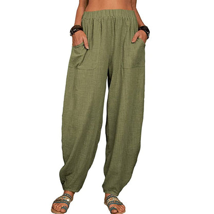 Loose cotton linen casual harem pants