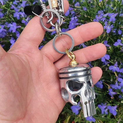 aakip™-💀Piston art skull keychain [pendant/flashlight/bottle opener]