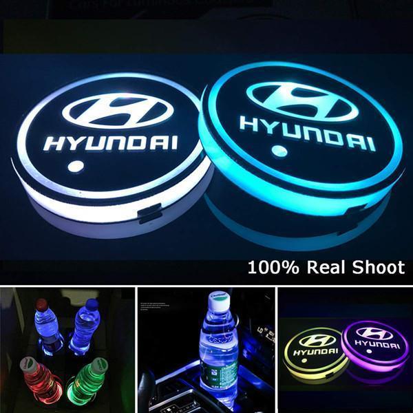 aakip™-Led Car Logo Cup Lights up Holder USB Charging 7 Colors Changing