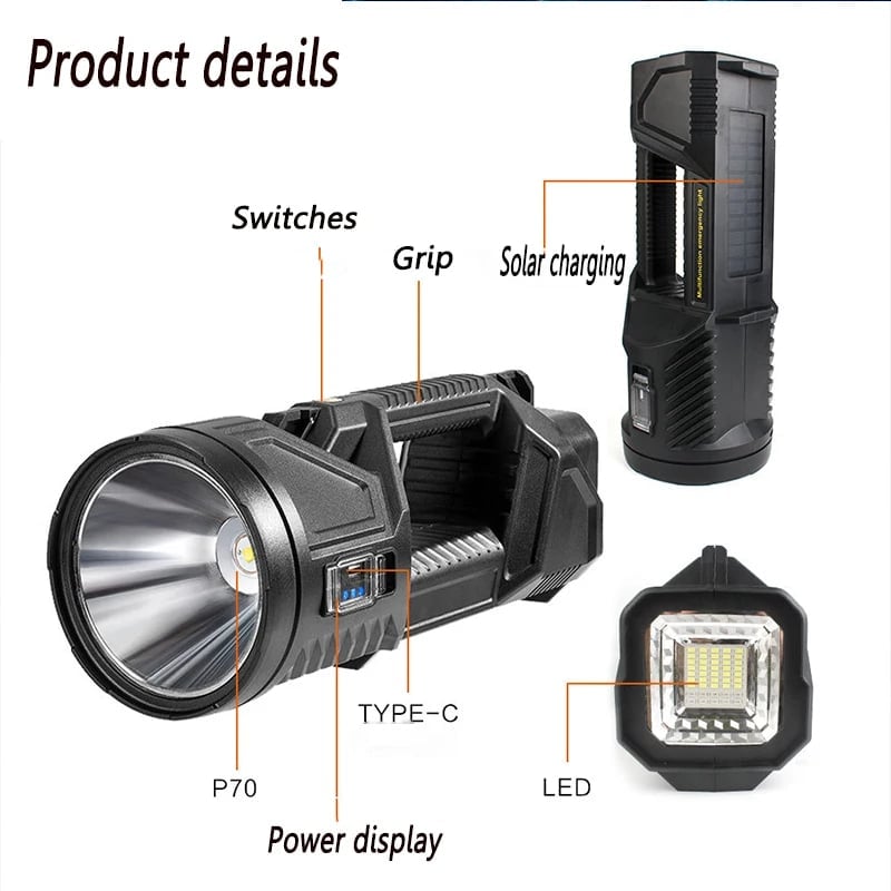 🔥50% OFF🔥New German 1000000 lumens Waterproof Spot Lights Handheld Large searchlight