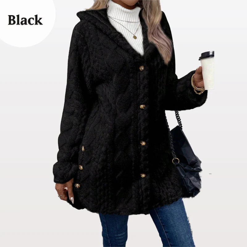 Women's Warm Diamond Pattern Hooded Jacket🧥