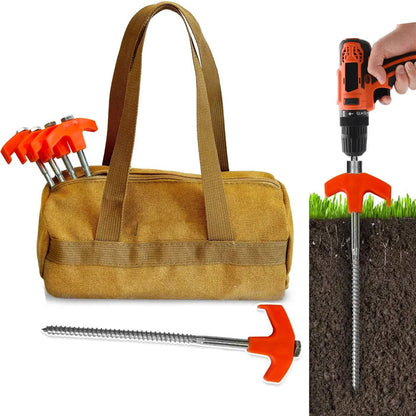 aakip™-8" Screw in Tent Stakes - Ground Anchors Screw in