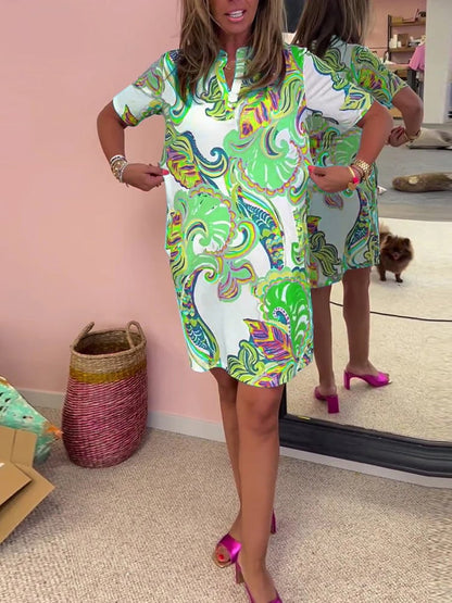 Vibrant Printed Midi Dress
