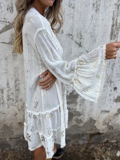 🔥 Comfortable Stretchy V Neck Printed Party Dresses